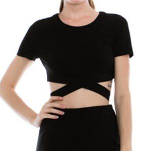 Criss Cross Cut Out Crop Top